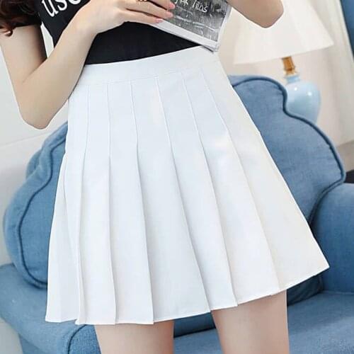 2020 Korean Style Short Skirt Girls High Waist Skirt Plus Size Harajuku Women Mini Skirts Ladies Sexy White Skirt Summer Mujer