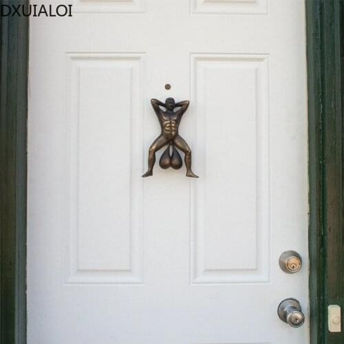 Creative Vocalize Funny Door Decoration Resin Doorbell Door Knocker Pendant Outdoor Garden Knocking Doorbell Home Courtyard