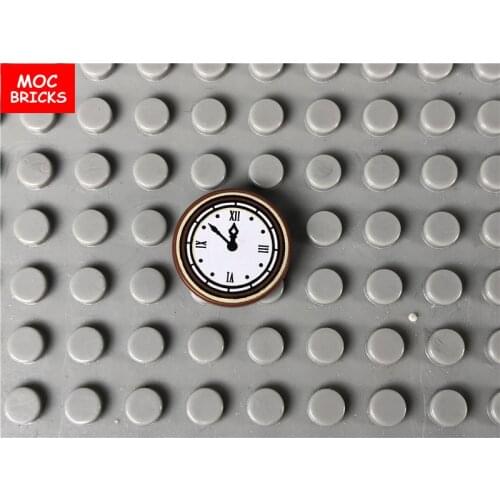 10pcs/lot Tile, Round 2 x 2 Clock with Roman Numerals Simple Pattern fit with 14769pb133 Building Blocks DIY Toys kids gifts