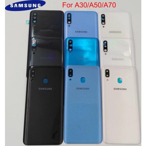 Samsung Galaxy A30/A50/A70 Back Battery Cover Rear Door Housing Panel Case Repair Replacement Parts With Camera Lens + Stickers