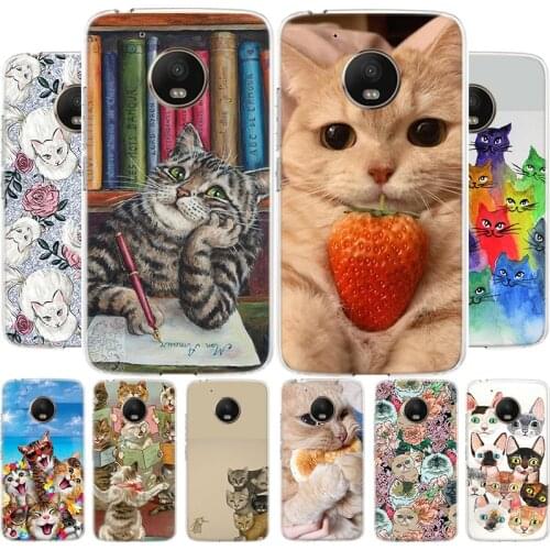 Cat Cute Personality fashion Phone Case For Motoralo Moto G8 G7 G6 G5 E6 E5 E4 S PLUS PLAY POWER OneMacro Cover Coque soft Silic
