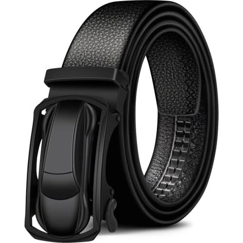 Bison Denim Casual business mens Automatic Buckle Belts Genuine Leather Male Belt Metal Buckle Belts Men Cowskin Fashion belt