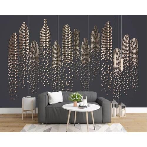 3D city building high-rise square abstract wallpaper papel de parede,living room TV wall bedroom wall papers home decor mural