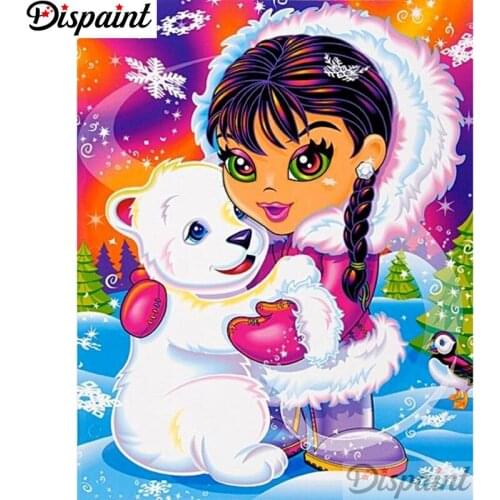 Dispaint Full Square/Round Drill 5D DIY Diamond Painting "Colored girl" Embroidery Cross Stitch 3D Home Decor A12407