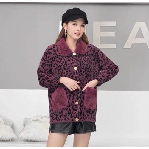 New 2021 Autumn And Winter Coat Womens Jackets Faux Mink Velvet Jacket Leopard Print Fashion Female Baseball Uniform Thick
