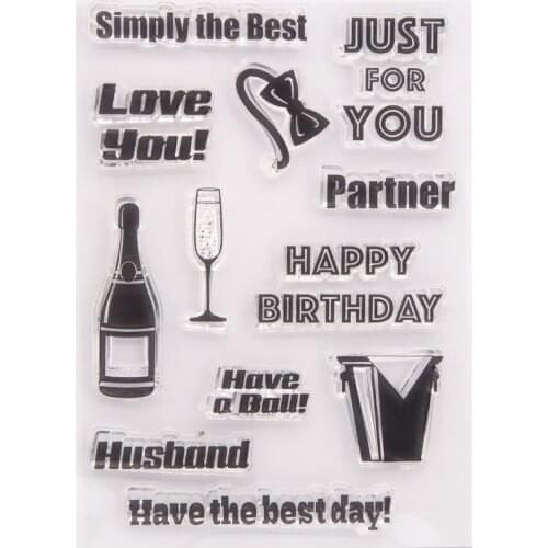 NEW Cling Stamp For Wine Cup Drinking Playing Paper Paint Scrapbook DIY Crad Ink Stencil Clear Seal Postcard Handmade