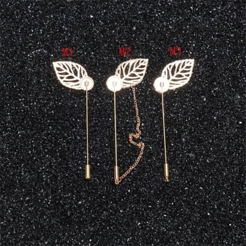 Wholesale Brooch 20Pcs/Lot Leaf Brooch Gold Brooch Men Brooches And Pins For Suits DIY Lapel Pin