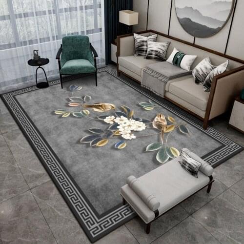 Custom New Chinese Style Living Room Carpet Tea Table Cloth Simple Modern Nordic Bedroom Bedside Mats Home Custom Easy to Care