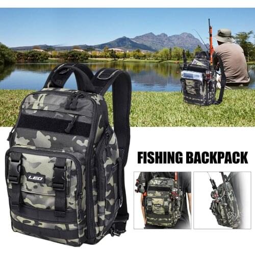 Fishing Tackle Backpack Large Waterproof Camouflage Storage Bag Double Single Shoulder Multifunctional Backpack Fishing Supplies