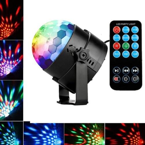 3W RGB LED Stage Lights DJ Disco Ball Light Christmas Party w/ Remote