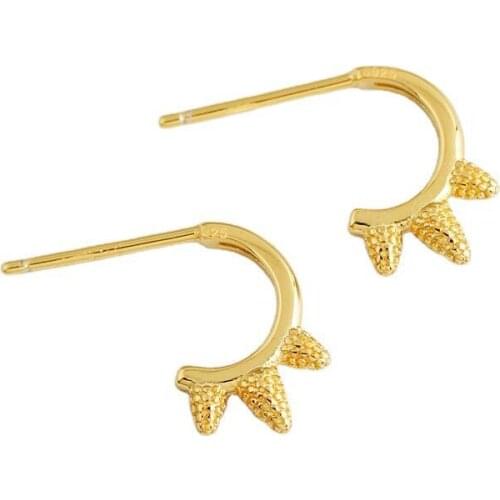 925 Sterling Silver Earring Fashion Round Zircon Ear Ring Punk Rivet Pointed Earring Heart Personality Woman Girl Boy Ear Jewelr