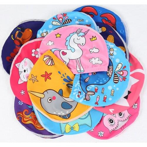 2-5Years Boys and Girls Swimming Caps 2019 Children Boys Kids Toddler Beach Swim Hats Cartoon Swimming Pool Caps