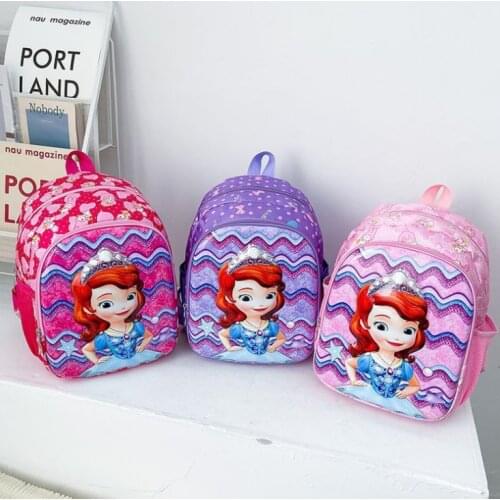 Disney 1-3 grade schoolbags girl Snow White backpack children cartoon Spiderman Sophia boys and girls travel backpack