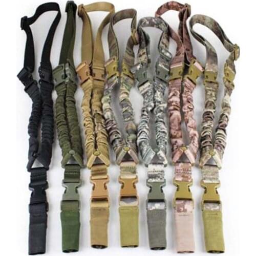 Tactical 1000D Nylon Single Sling Adjustable Bungee Rifle Gun Sling Strap System Airsoft Safety Rope For Hunting