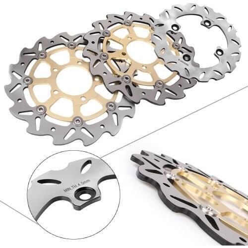 3Pcs/Set Motorcycle Brake Disk Rotors Front + Rear For Kawasaki ZX6R ZX6RR ER6F ER6N Z1000SX ZX1000 ZX10R VERSYS 650