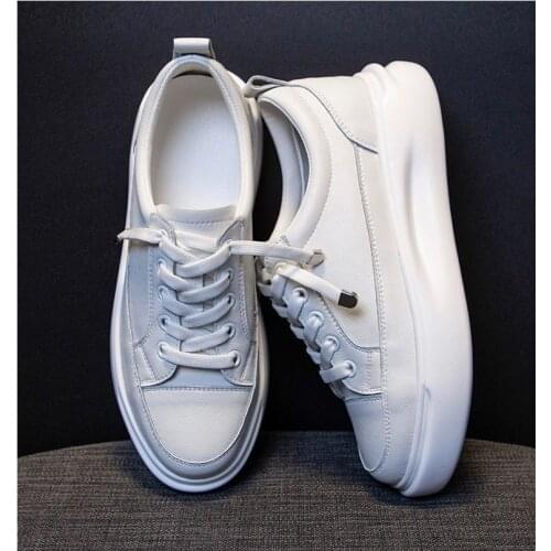 Cowhide small white shoes womens shoes summer thick-soled new versatile hot style spring 2021