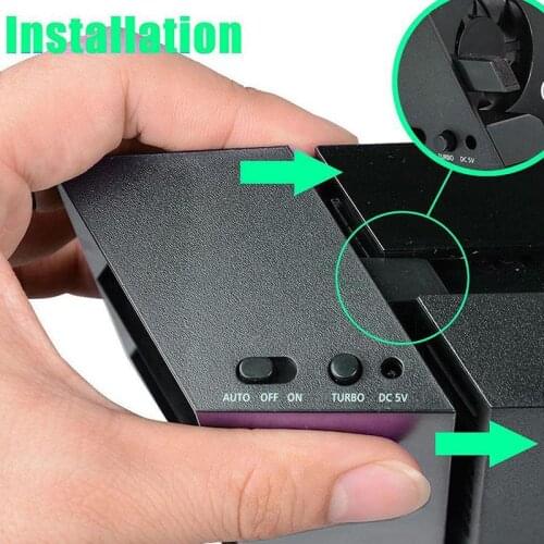 Cooling Fan For PS4 Console Cooler Cooling Fan USB External 5-Fans Super Turbo Temperature Control For Playstation 4 Console