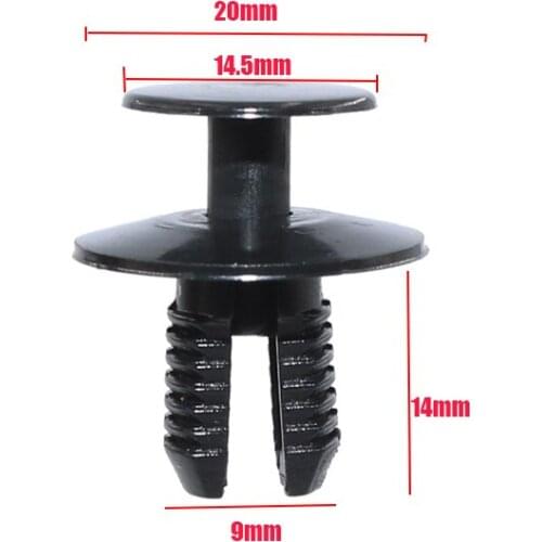 20Pcs 9mm Hole Fender Panel Clips Side Skirt Sill Cover Plastic Fastener Push Type Rivets For BMW Peugeot Mercedes Benz