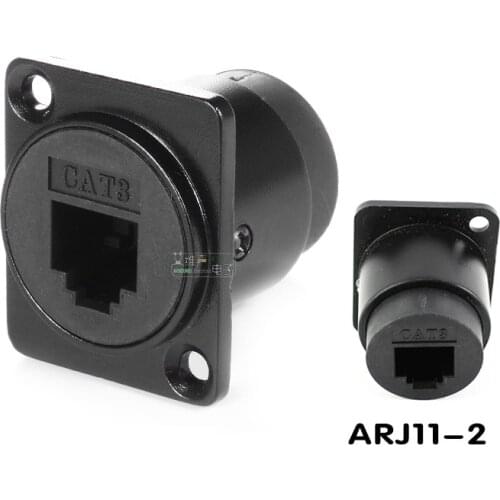 1Pcs CAT3 docking dual-pass 86 panel wall plug installation RJ11 socket round D-type telephone TEL module ARJ11-2