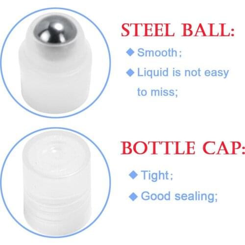 10pcs Empty Roll-on Bottles with Cap for Perfume Essential Oil Eye Cream