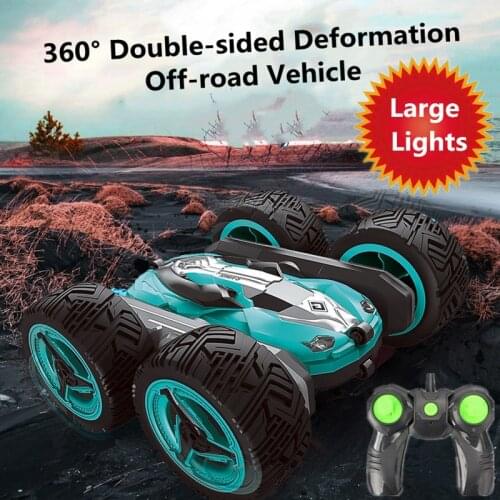 2.4G RC Stunt Car High Speed RC Racing Drift Vehical Off-road Climbing Double Side Sliding Driving Deformation Rotation RC Toys