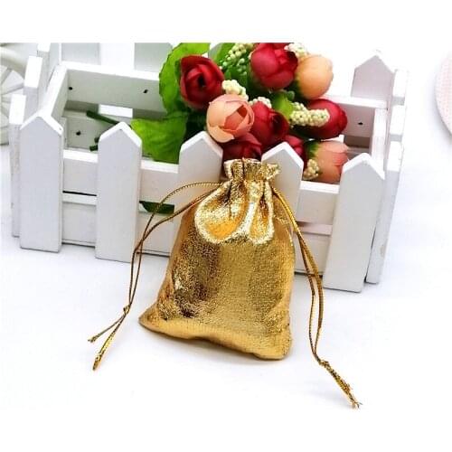 300pcs Adjustable Silver/gold Color Jewelry Packing Drawstring Pouches Wedding /party Gift Bag Shining Metallic Foil Organza Bag