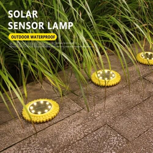 4PCS Outdoor Solar Petal LED Geographical Lights Waterproof Underground Lights ABS Material For Lawns Parks Courtyards