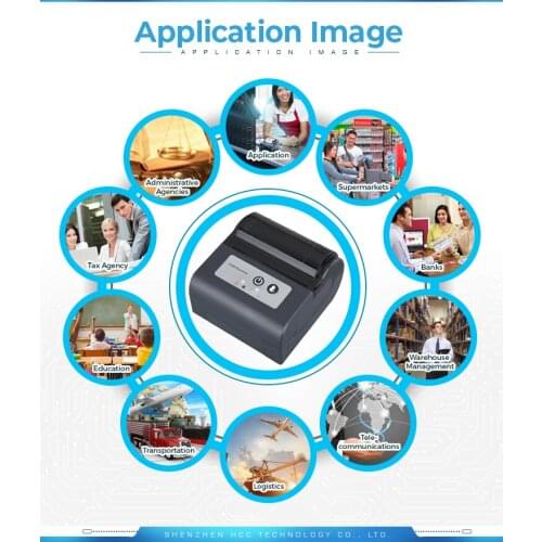 80mm Portable Thermal Bluetooth POS Receipt Printer Support Android IOS for Supermarket HCC-T3P-B
