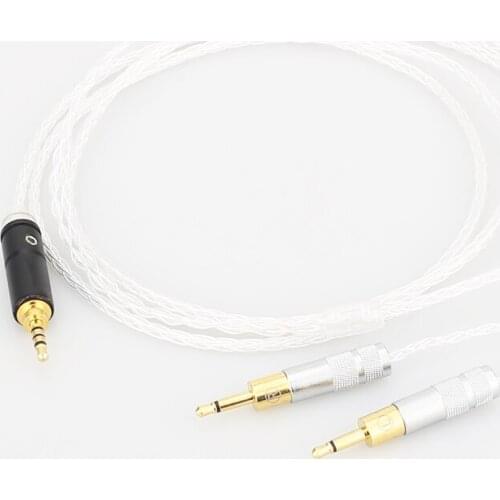 Audiocrast 2.5/3.5/4.4mm Balanced 8core Silver Plated Headphone Upgrade Cable for HD700 HD 700 M1060 M1060c Audio grade cable