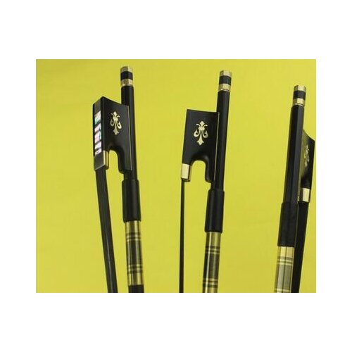 1 piece black Carbon fiber violin bow 4/4 full size black horse hair Ebony Frog