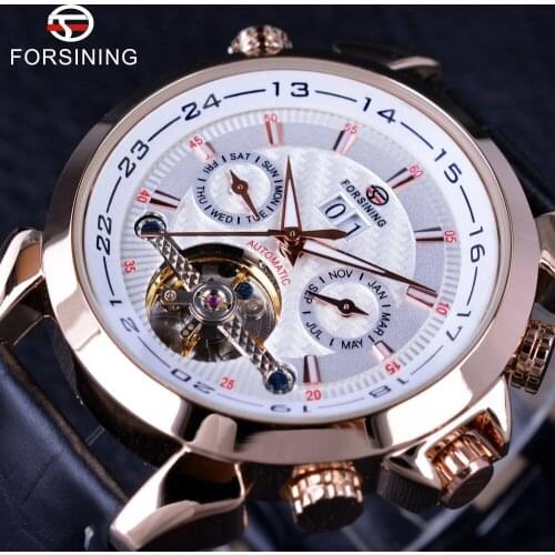 Luxury Men Watches Tourbillon Watch Automatic Black Watch Men Leather Business Sport Mechanical Wristwatch Clock Man Relogio