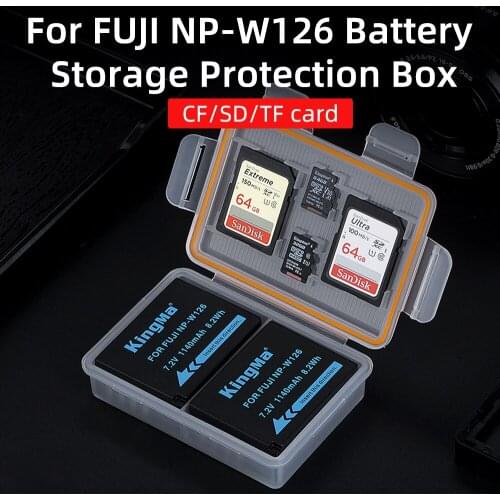 KingMa 10PCS Plastic Battery Storage Case Battery Holder Box For Fujifilm NP-W126 Battery XT3 XT2 XT20 XH1 XT20 X100F XA3 XA5