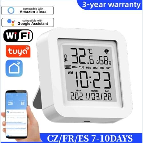 Tuya Smart Life WIFI Temperature&Humidity Sensor Indoor Hygrometer Thermometer With LCD Display Support Alexa Google Assistant
