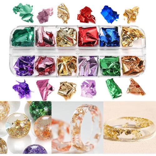 1 Box Decorative Gold Leaf Flakes 23g Gold Silver Confetti DIY Nail Art Painting Material Decorating Foil Paper Party Supplies