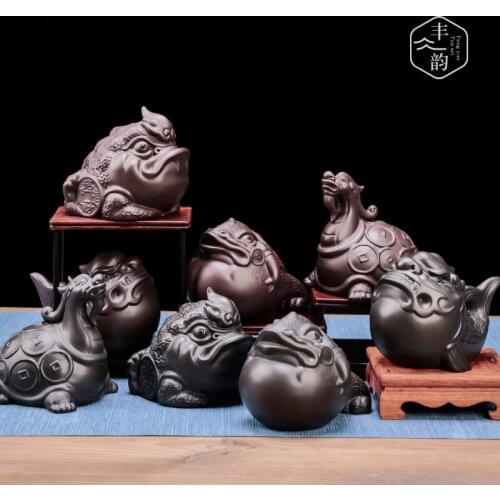 Purple sand golden toad tea pet can raise lucky tea to play tea table accessories tea table tea set decoration teapets