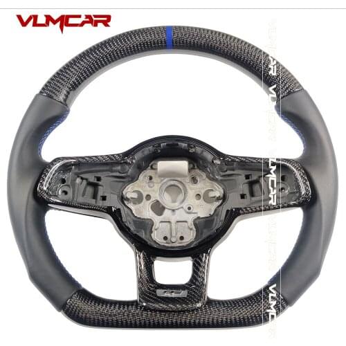 Custom Carbon Fiber Steering Wheel With LED For VW MK7/GTI/GTS/R/Rline/GTD