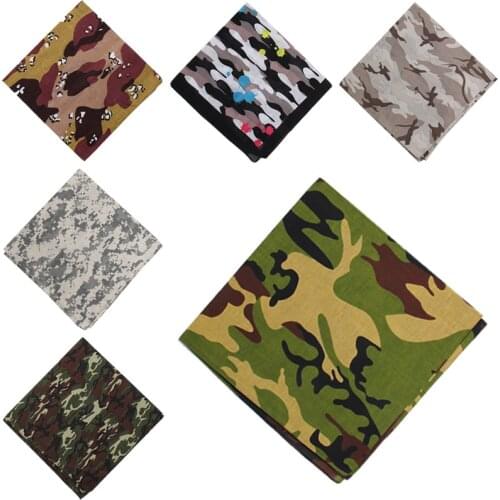 Camouflage Bandanas Cotton Headwear Women Scarves Headband Men Camping Mask Gaiters Braga Cuello Hiking Scarves High quality
