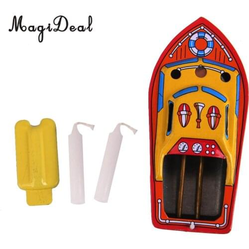 1Pc Classic Iron Candle Powered Steam Boat Tin Toy European Water Pool Toy Floating POP POP Boat Toy Children Birthday Gift