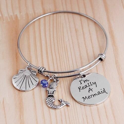 Hotting Sale Creative Letter Bracelet Of High Quality Creative Mermaid Marine Style Jewelry For a Gift