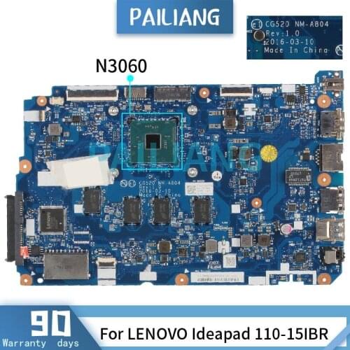 Mainboard For LENOVO Ideapad 110-15IBR N3060 Laptop motherboard NM-A804 SR2KN With 4GB RAM DDR3 Tested OK