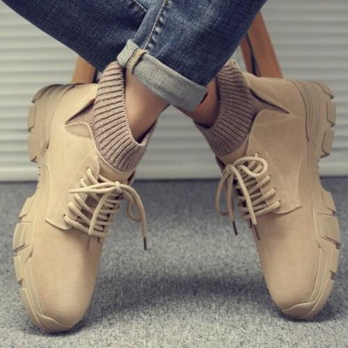 New High Quality Fashion Winter Mens Martin Boots Warm Working Boots Lace Up Mens Desert Boots Round Toe Genuine Leather