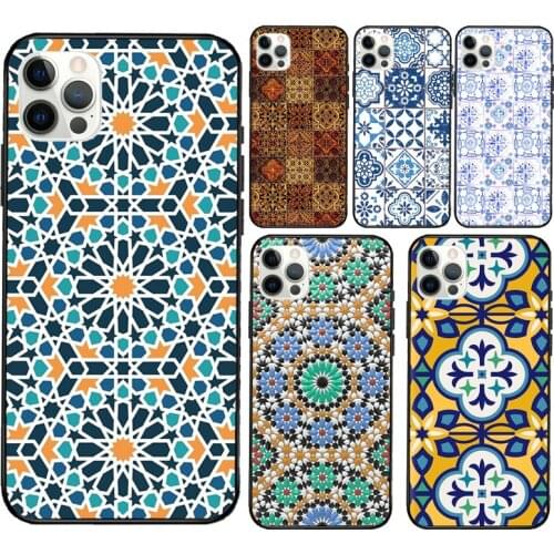 Moroccan Tile Soft Cover For iPhone 12 11 Pro Max X XR XS Max 5S SE 2020 8 7 Plus 12 Mini Phone Case