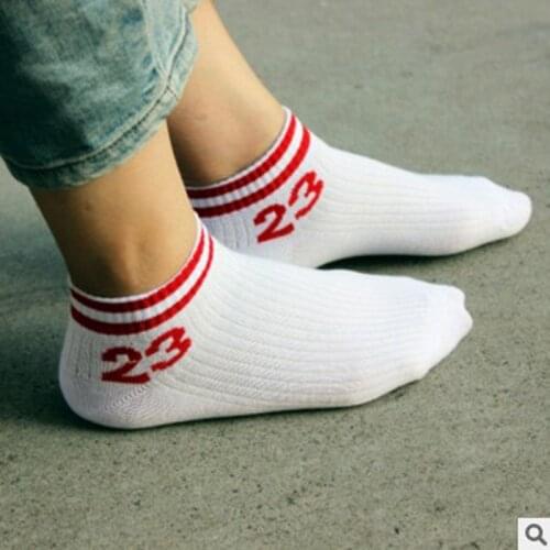 NEW Original Design Men&Women Brand Letter No.23 Red Socks Cotton Foot Basket In Tube Socks Male Elite Sox White Sock