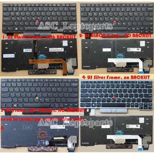 New US QWERTY Keyboard for Lenovo Thinkpad X280 A285 X395 X390 , L13 gen 1 L13 Yoga gen 1 , X13 Gen 1 , L13 gen 2 BACKLIT, Frame