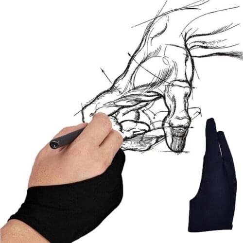 Single Two-Finger Painting Glove Artist Drawing Anti-Fouling Anti-Sweat Tablet Painting Gloves Art Student Professional Tool