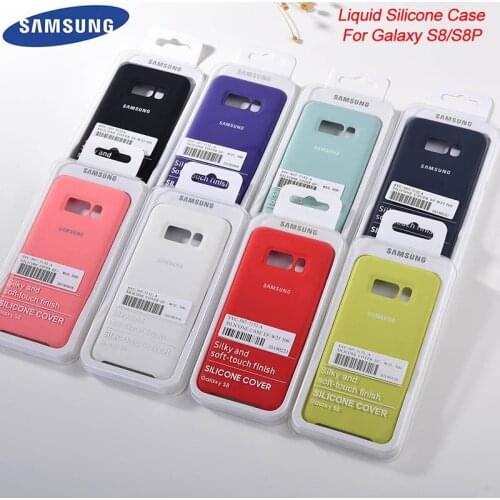 Original Liquid Silicone Case Soft-Touch Silky Finish Protective Cover For Samsung Galaxy S8/S8 Plus With Box