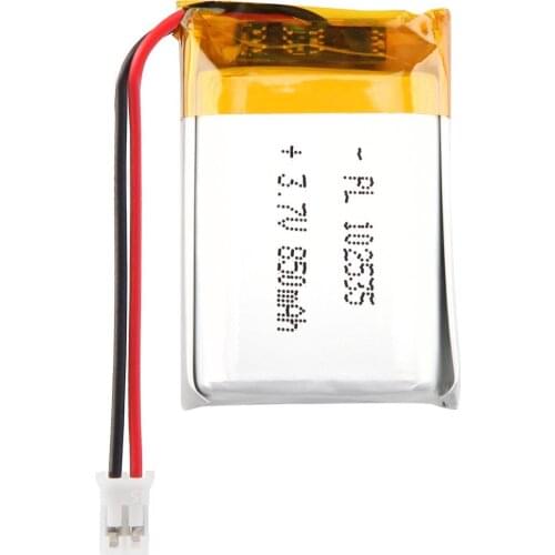 YDL 3.7V 850mAh 102535 Rechargeable Lipo Battery with JST Connector