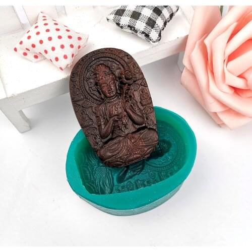 PRZY Amulet Buddha Fondant Mold Silicone Blessing Soap Cake Decoration DIY Moulds