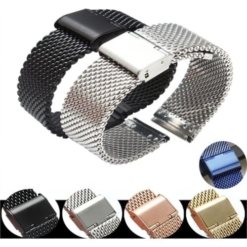 Watch Band 20mm Watch Strap 22mm Stainless Steel Milanese Mesh Replacement for DW Black Rose Gold Blue Color