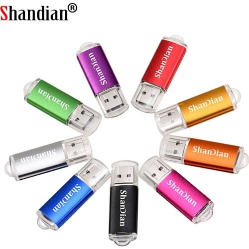 SHANDIAN Mini Pen drive USB Flash Drive 4GB 8GB 16GB 32GB 64GB 128GB pendrive metal usb 2.0 flash drive memory card USB stick